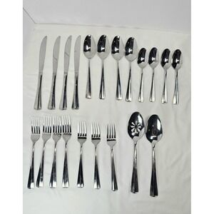 Wallace Sadie 21 Pc Flatware Set Stainless Silverware Forks Knives Spoons